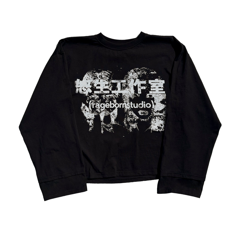 LONGSLEEVE - BLACK CHINESE PRINT