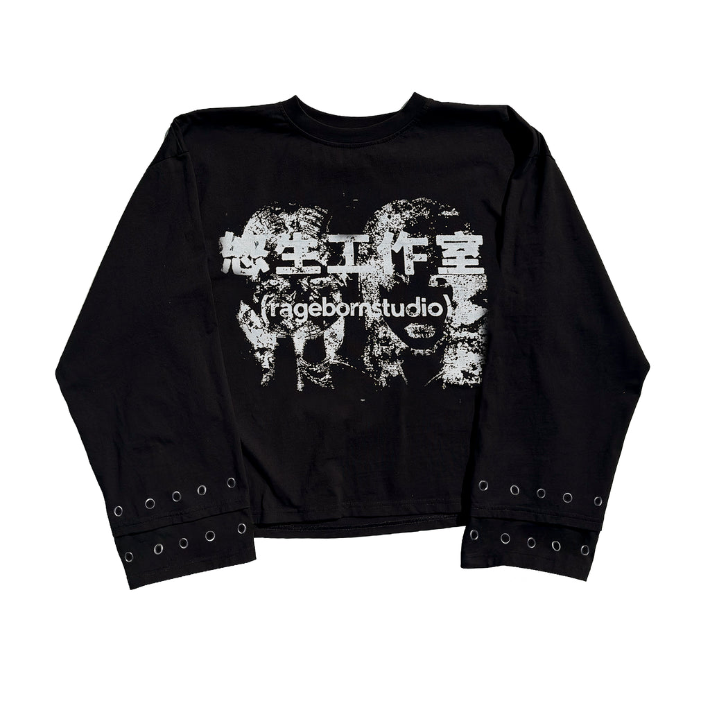 LONGSLEEVE - BLACK CHINESE PRINT