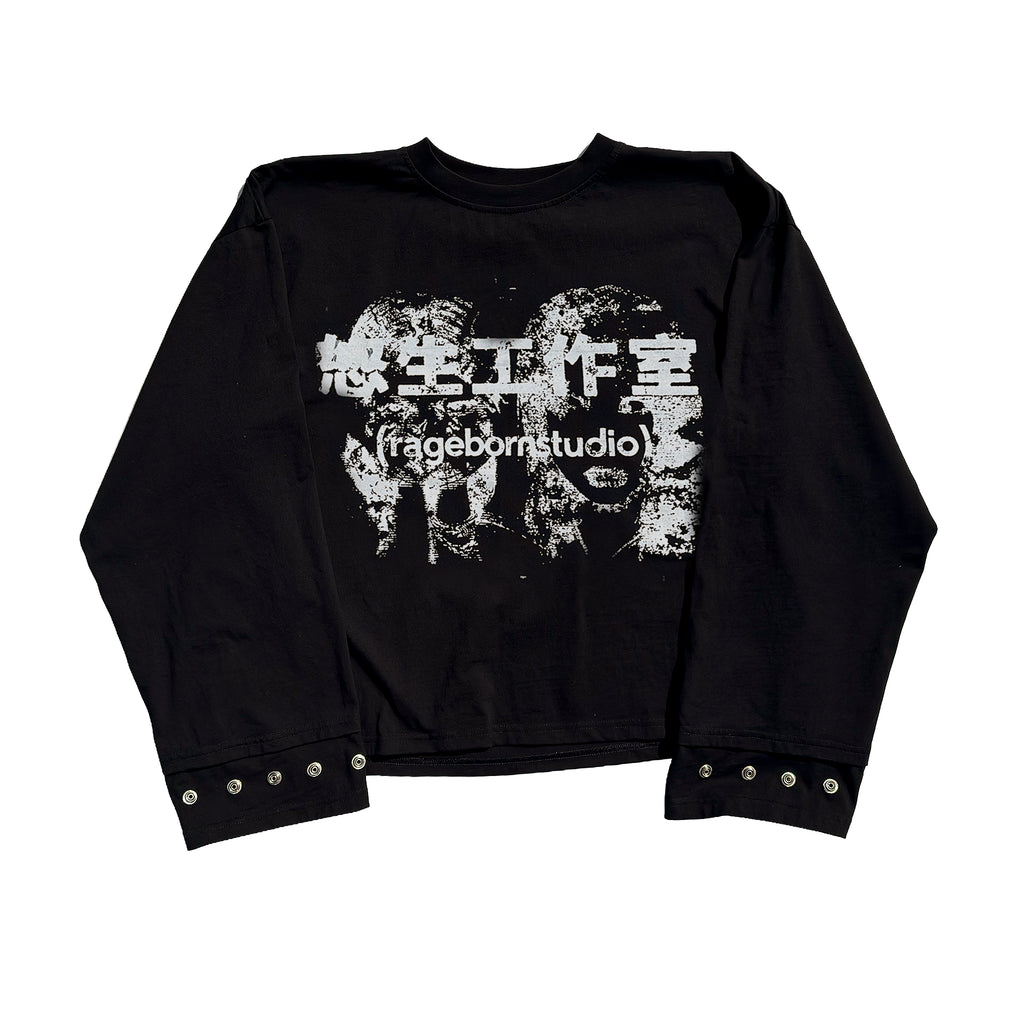 LONGSLEEVE - BLACK CHINESE PRINT