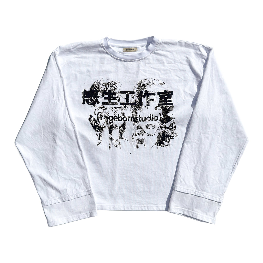 LONGSLEEVE - WHITE CHINESE PRINT