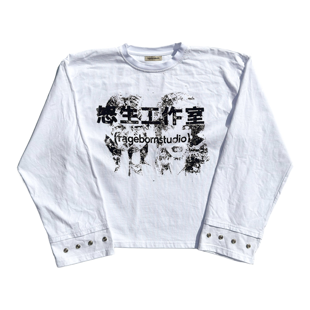 LONGSLEEVE - WHITE CHINESE PRINT