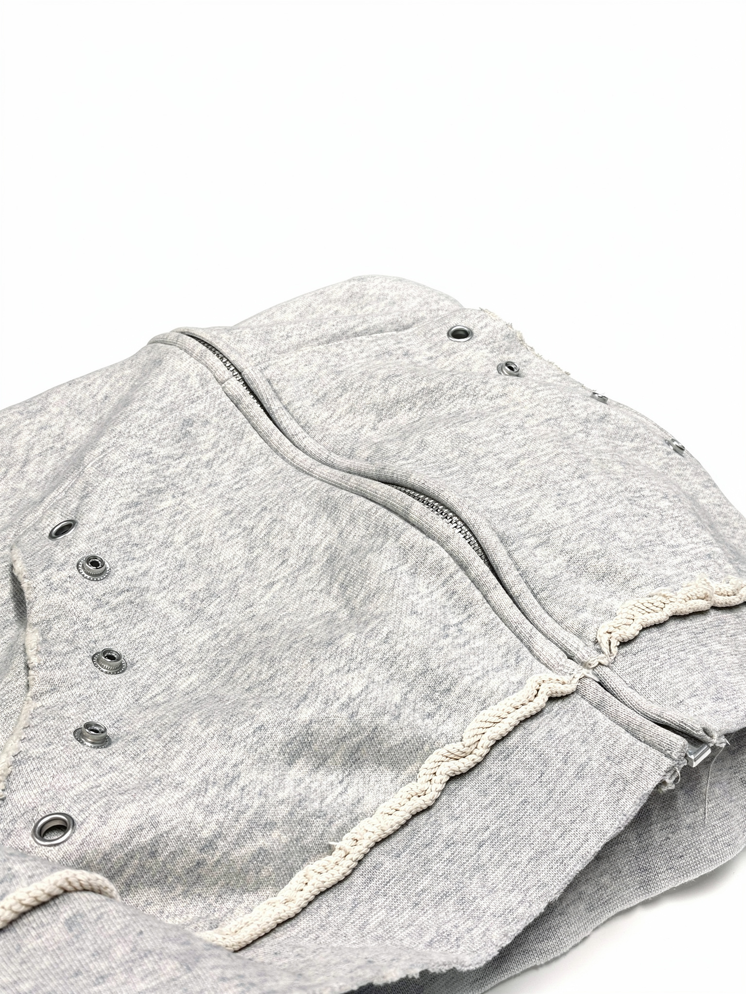 Distressed  Zip Hoodie