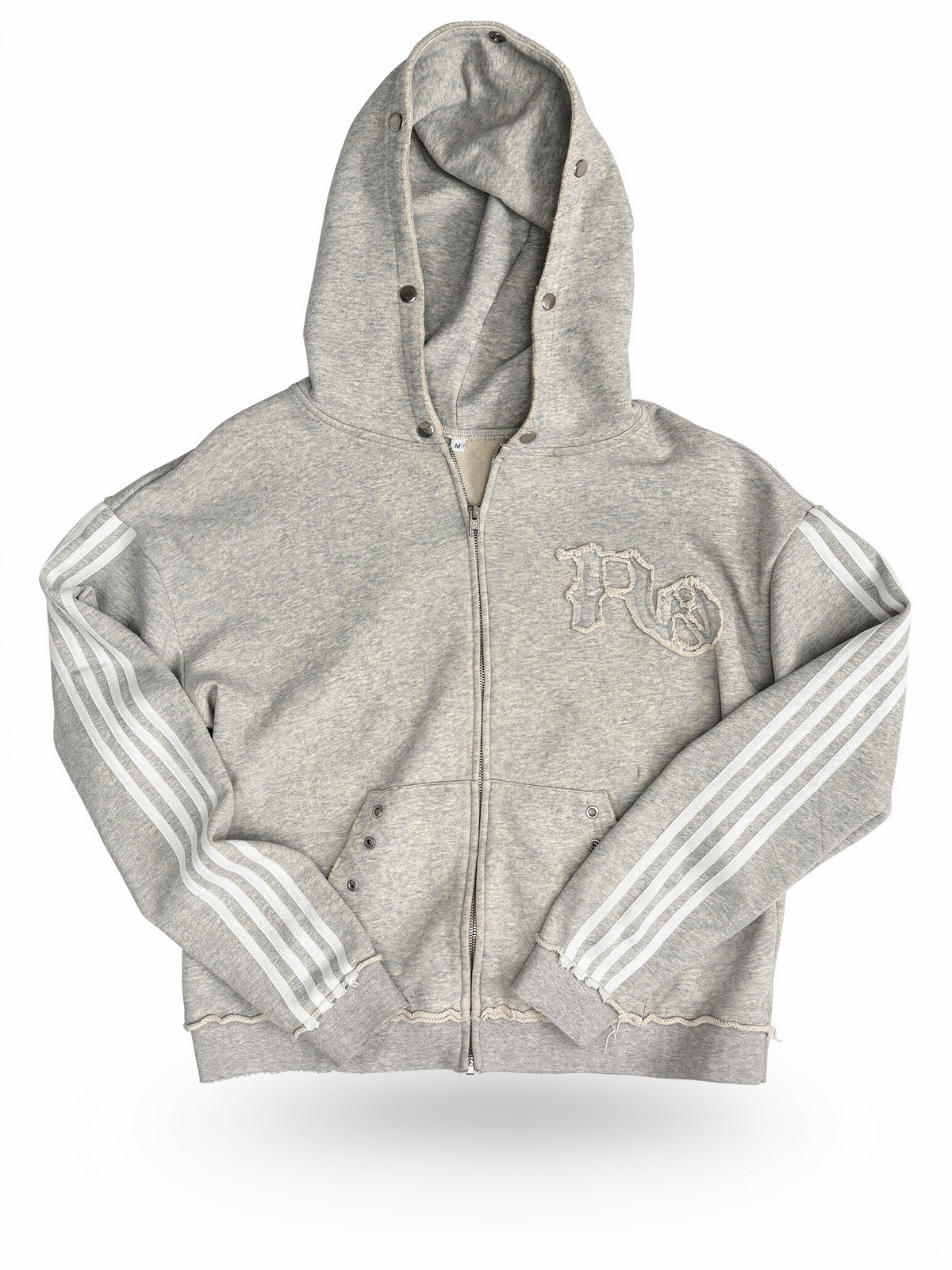 Distressed Zip Hoodie - RAGEBORNSTUDIO