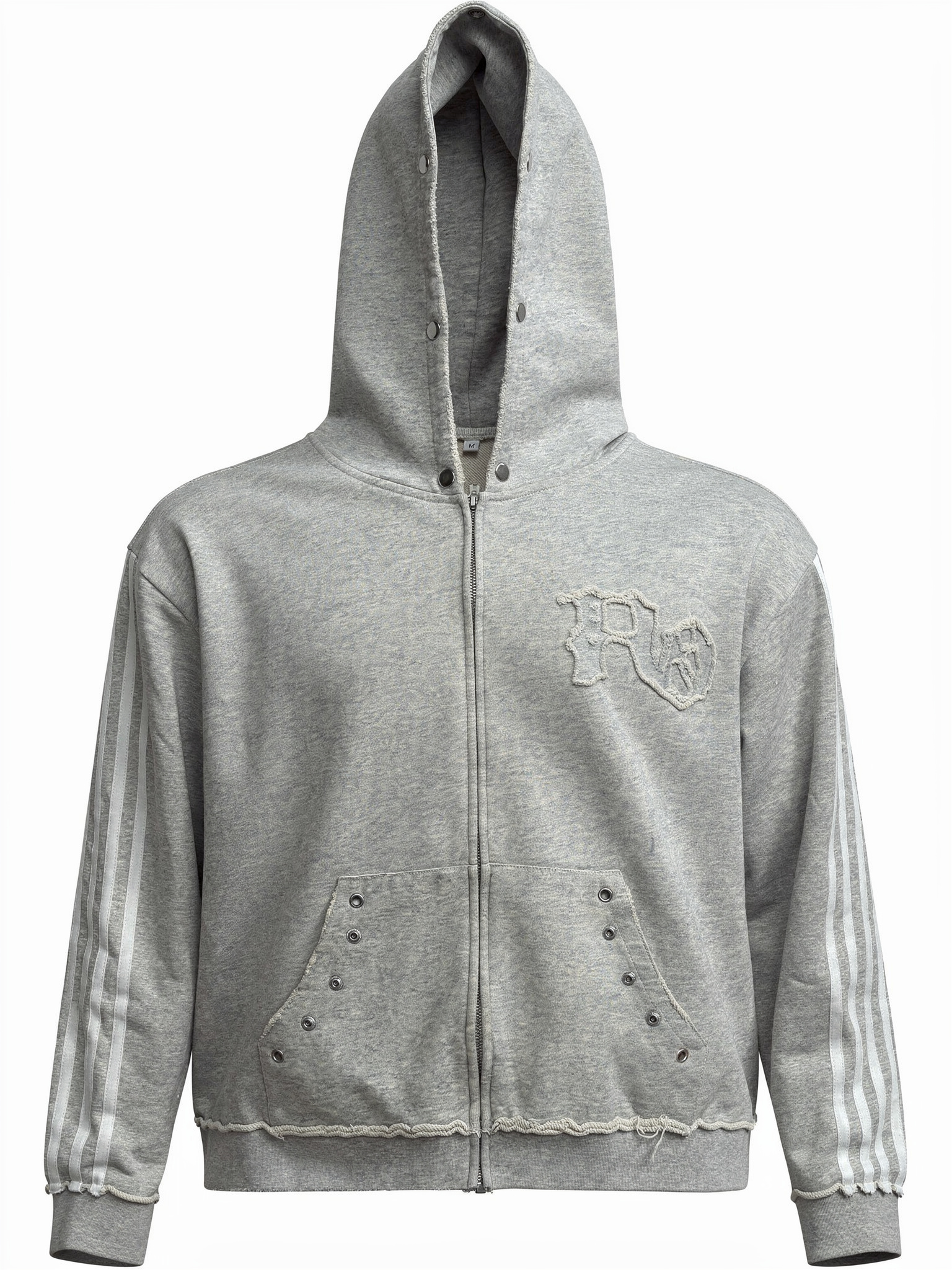 Distressed  Zip Hoodie