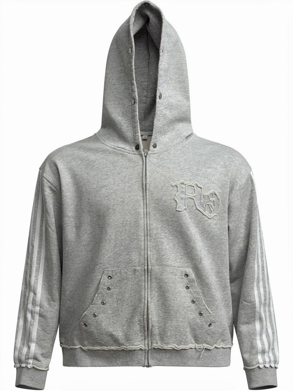 Distressed Zip Hoodie - RAGEBORNSTUDIO